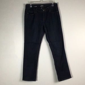 Anne Taylor Loft Solid Denim Curvy Straight Fit Jeans Size 8